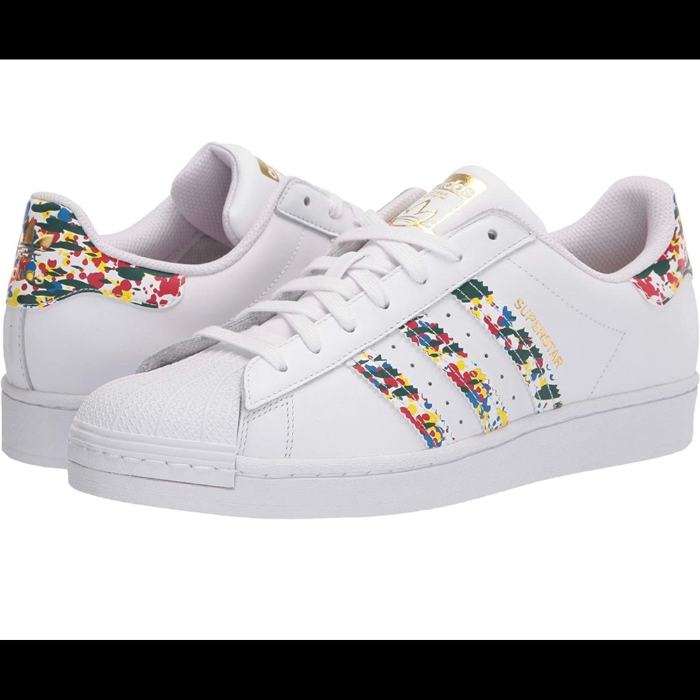 Adidas Superstar Shows with Rainbow/Gold Accents